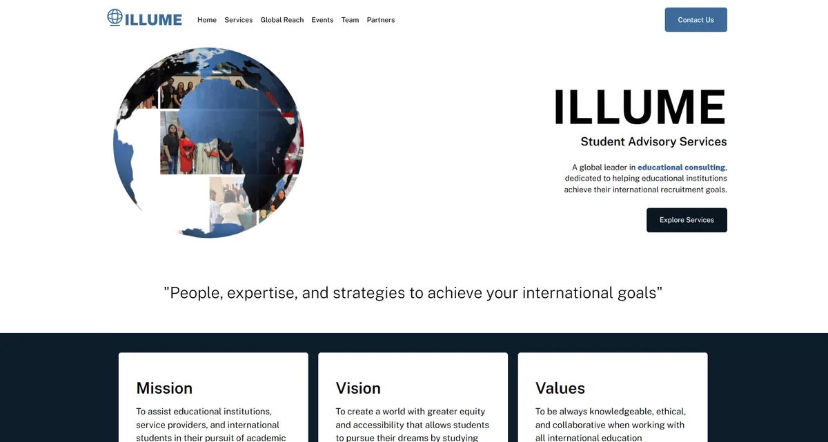 Illume website hero section